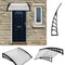 Polycarbonate Patio Doors Shade Cover With Black Bracket Durable Windows Awning For Outdoor Protect 0