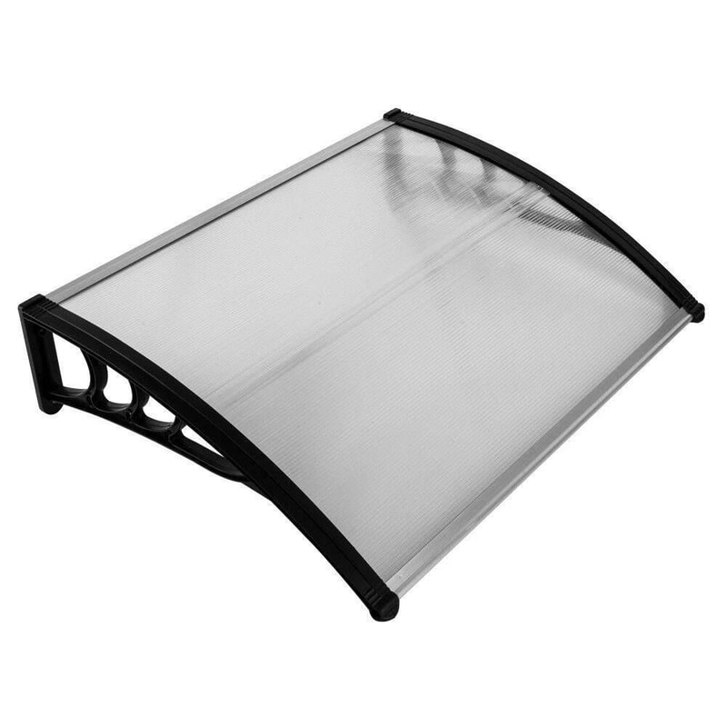 Polycarbonate Patio Doors Shade Cover With Black Bracket Durable Windows Awning For Outdoor Protect 7
