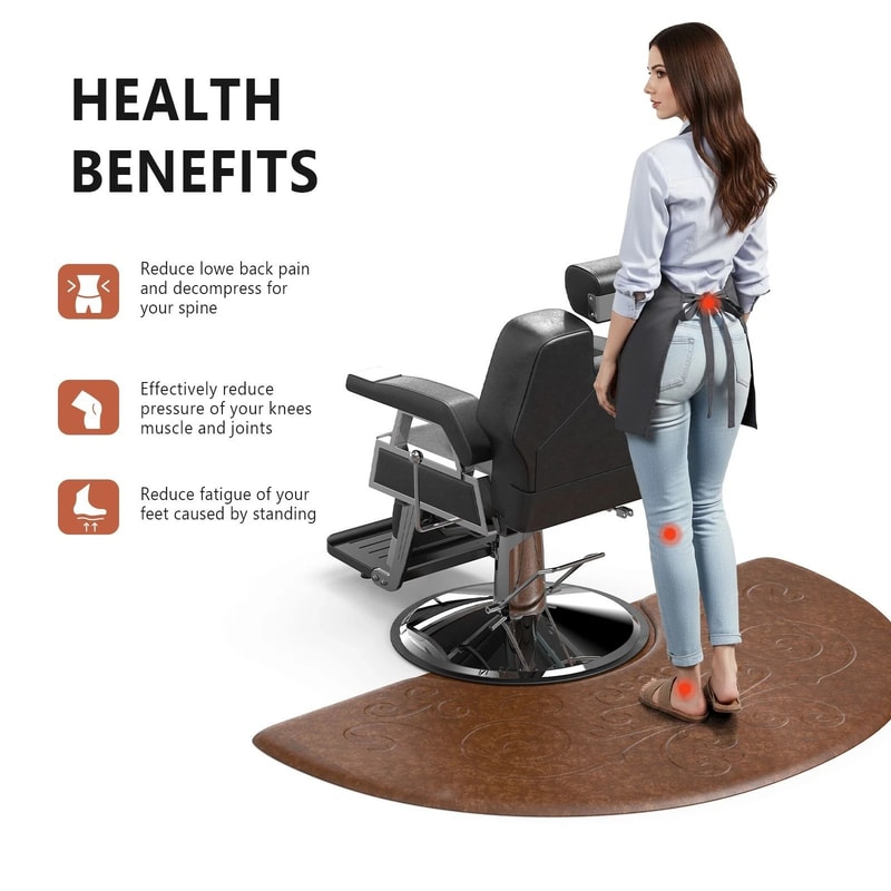 AntiSlip PU Salon Mat Waterproof Barber Chair Floor Mat Heavy Duty Salon Protection NonSlip Floorin 3