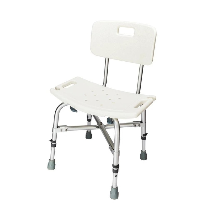 Adjustable Height Bath Shower Chair Bathroom Seat Bench Stool With Backrest 6