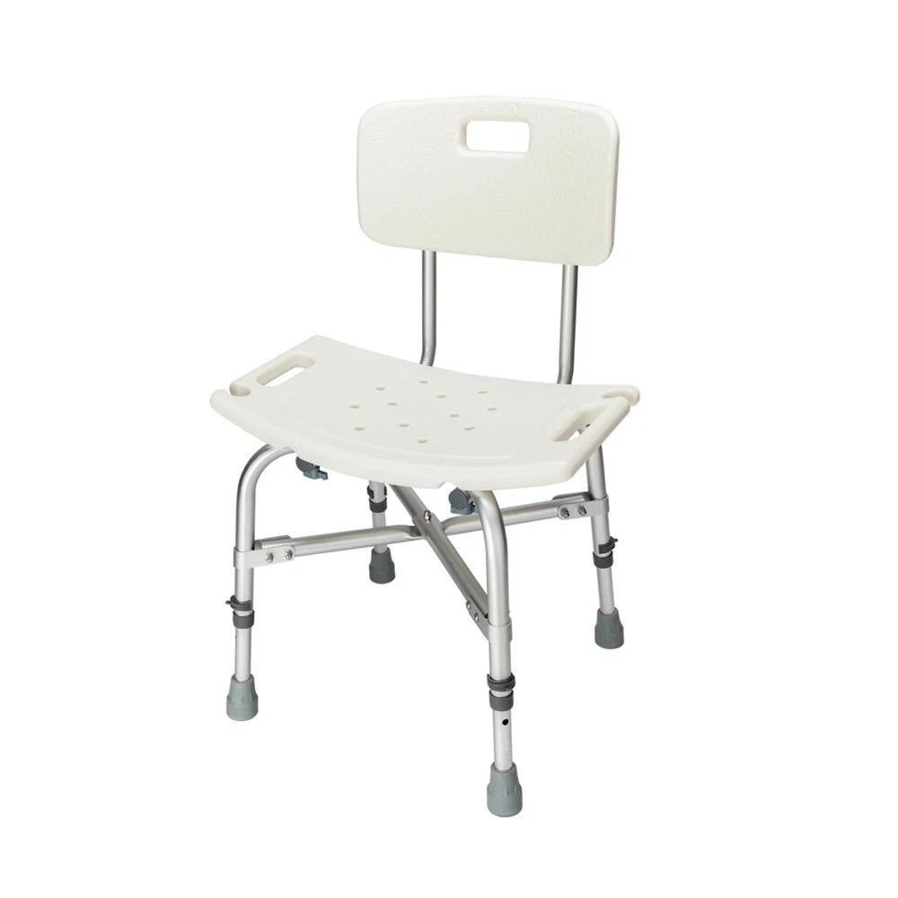 Adjustable Height Bath Shower Chair Bathroom Seat Bench Stool With Backrest 9