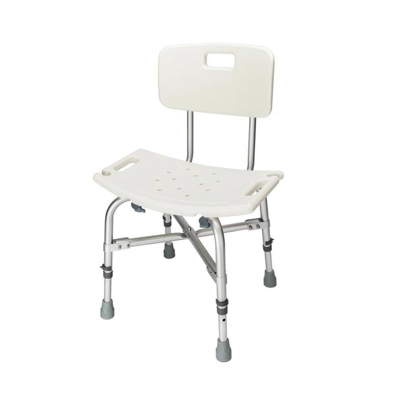 Adjustable Height Bath Shower Chair Bathroom Seat Bench Stool With Backrest 9