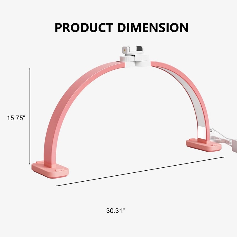 Nail Desk Lamp With Phone Stand Bright Nail Desk Light For Professionals Pink 2
