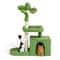 Tower With Scratching Post Cozy Condo Green Leaves Cat Tree With Padded Beds 8