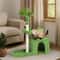 Tower With Scratching Post Cozy Condo Green Leaves Cat Tree With Padded Beds 3