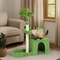 Tower With Scratching Post Cozy Condo Green Leaves Cat Tree With Padded Beds 3