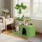 Tower With Scratching Post Cozy Condo Green Leaves Cat Tree With Padded Beds 4