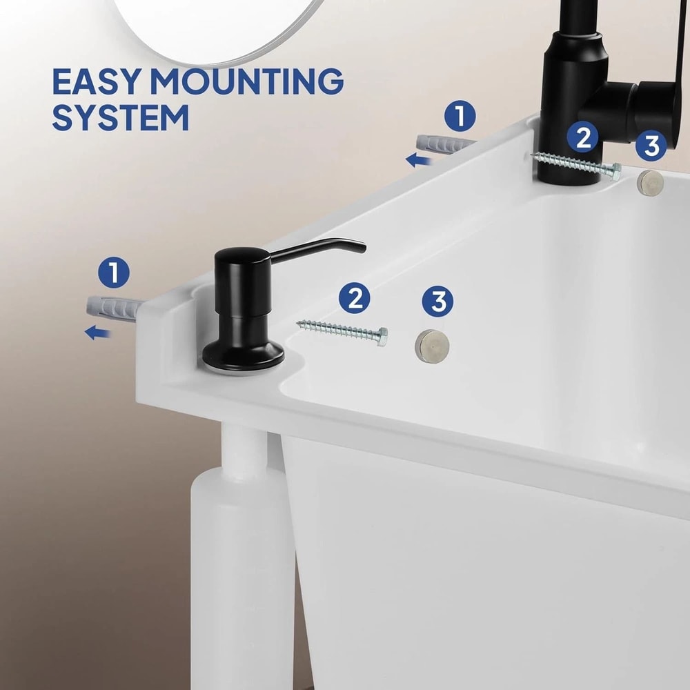 Plastic WallMounted Utility Sink With HotCold Faucet Save Space WhiteBlack 6