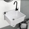Plastic WallMounted Utility Sink With HotCold Faucet Save Space WhiteBlack 0