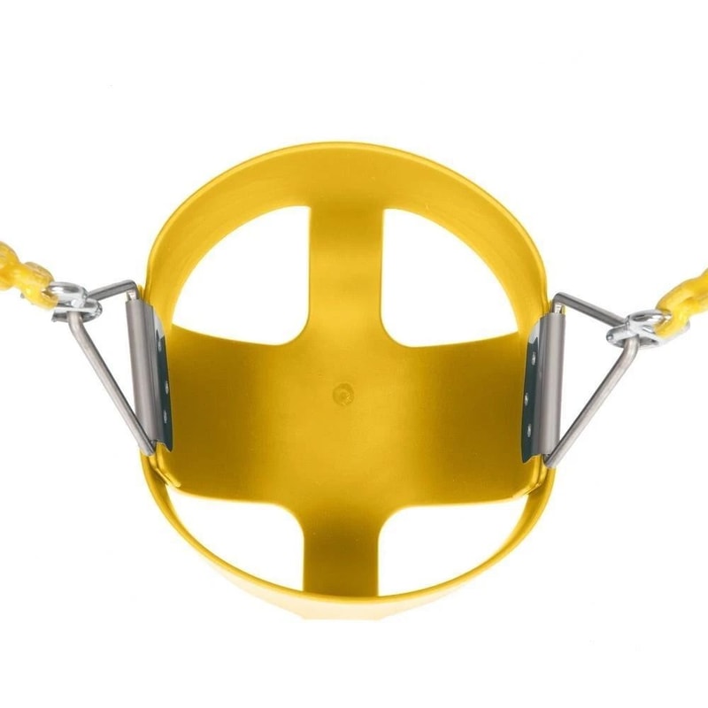 Yellow Full Bucket Swing Set For Toddlers Playground Outdoor Play Fun Kids Toy 4