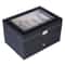 Leather Display Case Organizer Slot Grids Watch Box Glass Jewelry Storage BK 7