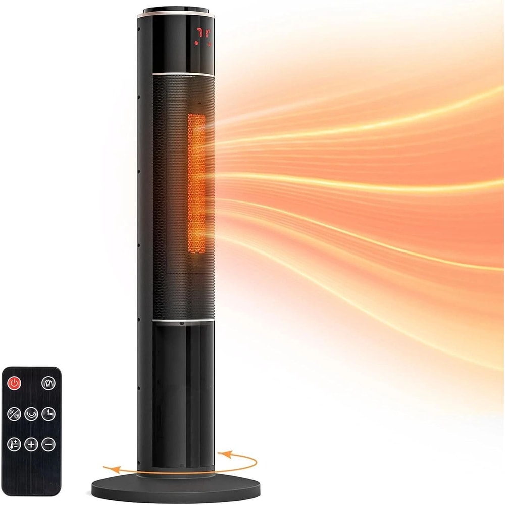Electric Space Tower Heater WRemote TipOver Protection Overheating Safety Feature 10