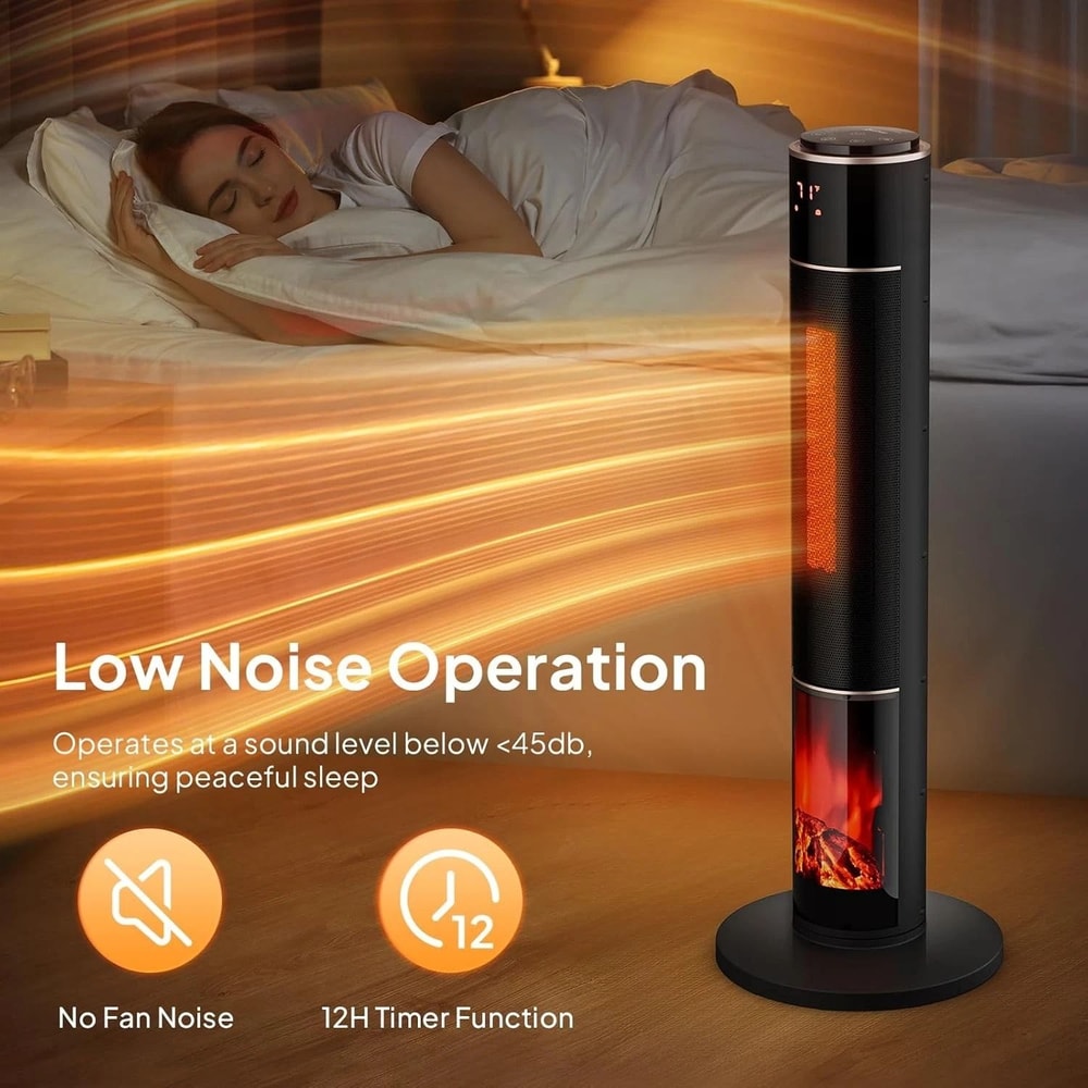 Electric Space Tower Heater WRemote TipOver Protection Overheating Safety Feature 3