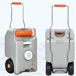 waste tank tote for rv, camper sewer dump with wheel, portable water holding