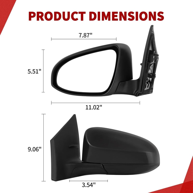 Toyota Corolla Driver Side Mirror Power Adjust Rear View Mirror Premium Replacement Mirror 1