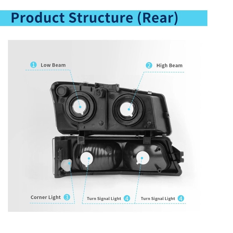 Avalanche Black Clear Headlights Bumper Signal Lamps For Chevy Silverado Perfect Fit Modern Look 5