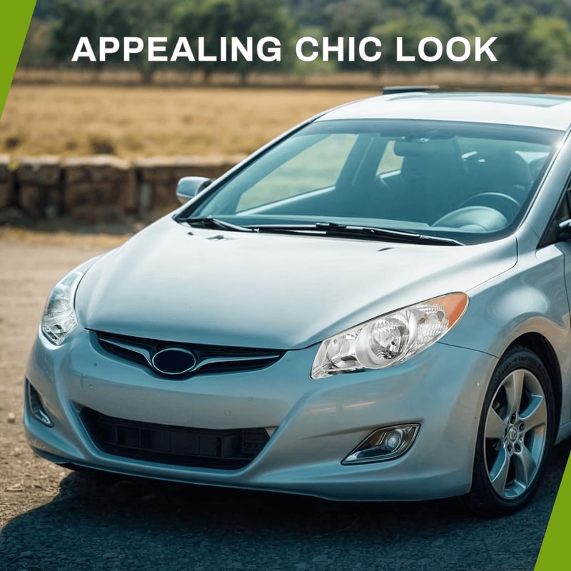 Hyundai Elantra Headlights Assembly Chrome Housing Amber Reflector Model Upgrade Your Ride 1