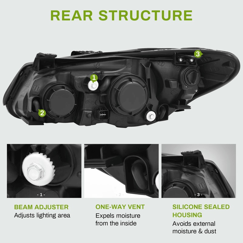 Hyundai Elantra Headlights Assembly Chrome Housing Amber Reflector Model Upgrade Your Ride 2