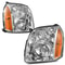 Chrome Headlamps Pair Headlights Assembly For Improved Illumination Sleek Design For Any Vehicle 0