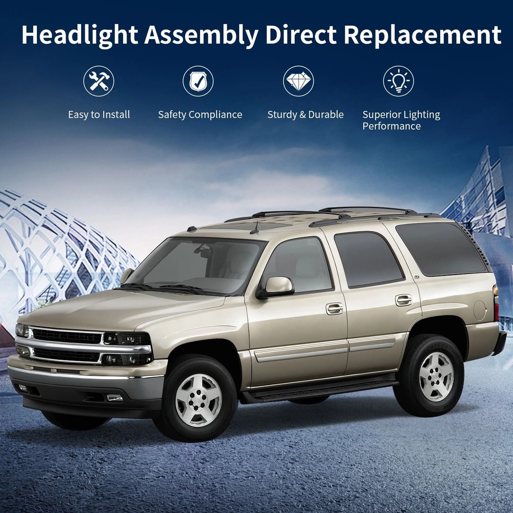 Smoke Lens Headlights Bumper Lamps Silverado Tahoe Suburban Custom Fit Improved Design 1