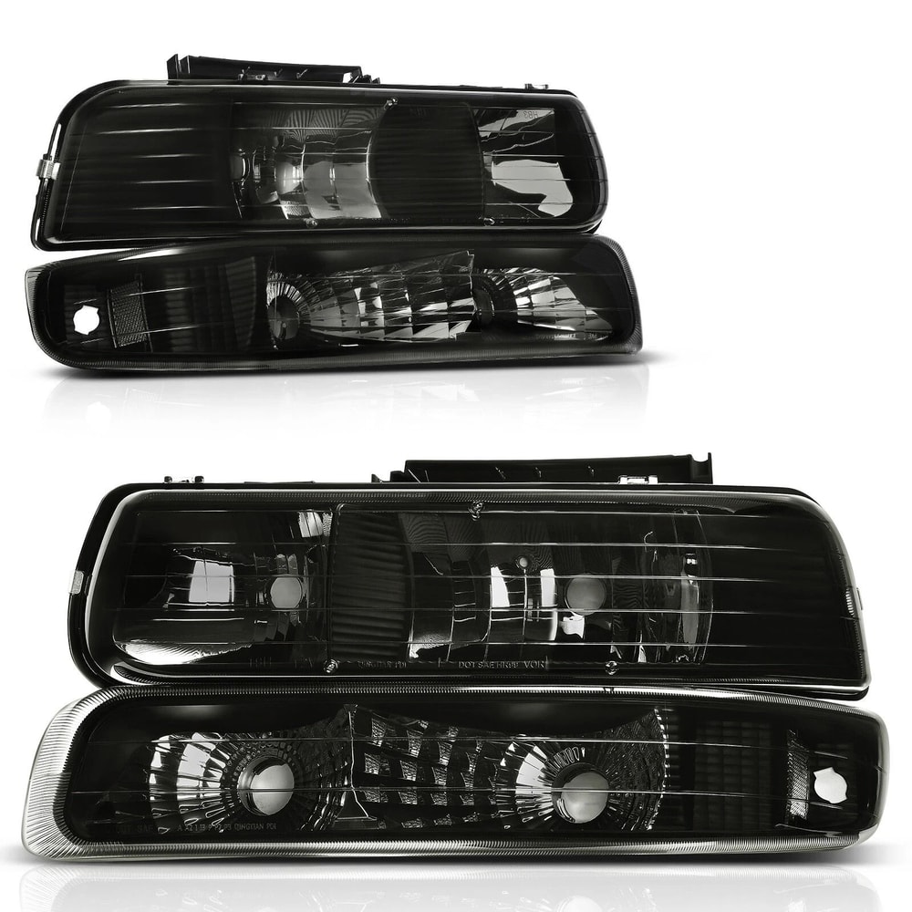Smoke Lens Headlights Bumper Lamps Silverado Tahoe Suburban Custom Fit Improved Design 0
