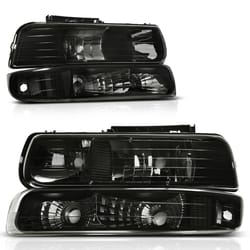 smoke lens headlights, bumper lamps silverado, tahoe, suburban – custom fit, improved design