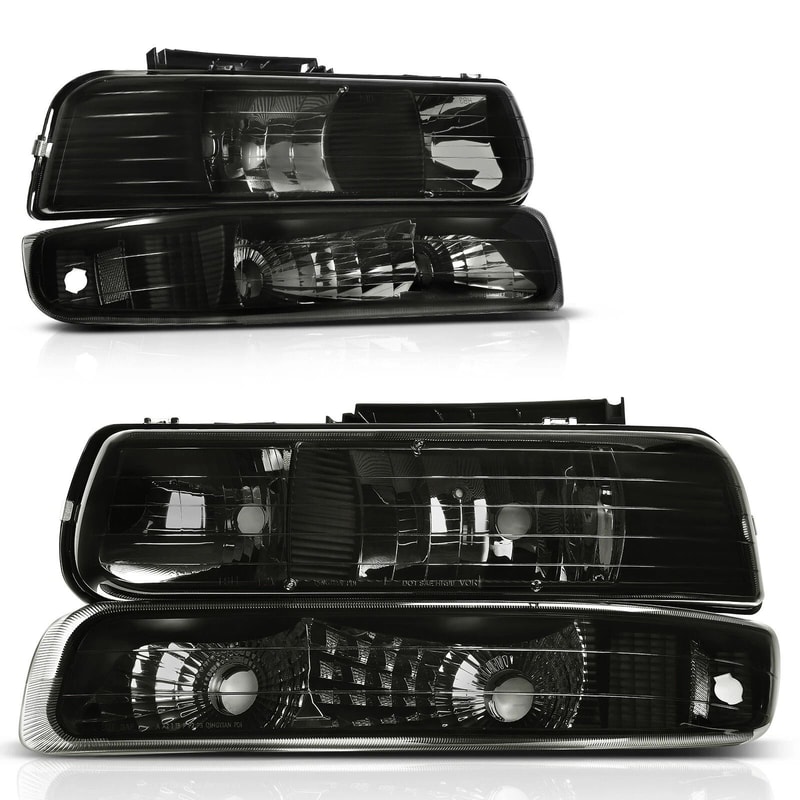 Smoke Lens Headlights Bumper Lamps Silverado Tahoe Suburban Custom Fit Improved Design 0