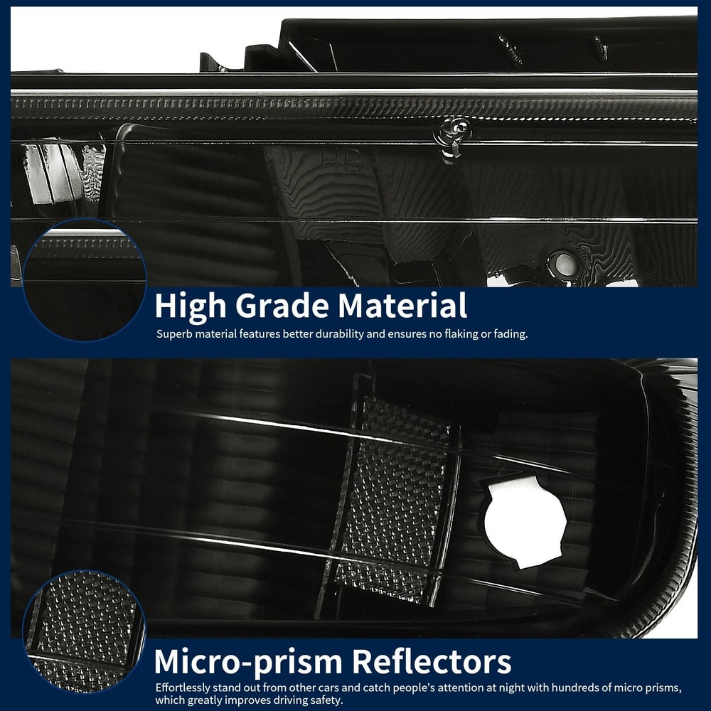 Smoke Lens Headlights Bumper Lamps Silverado Tahoe Suburban Custom Fit Improved Design 2