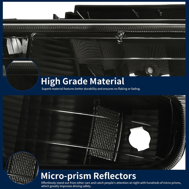 Smoke Lens Headlights Bumper Lamps Silverado Tahoe Suburban Custom Fit Improved Design 2