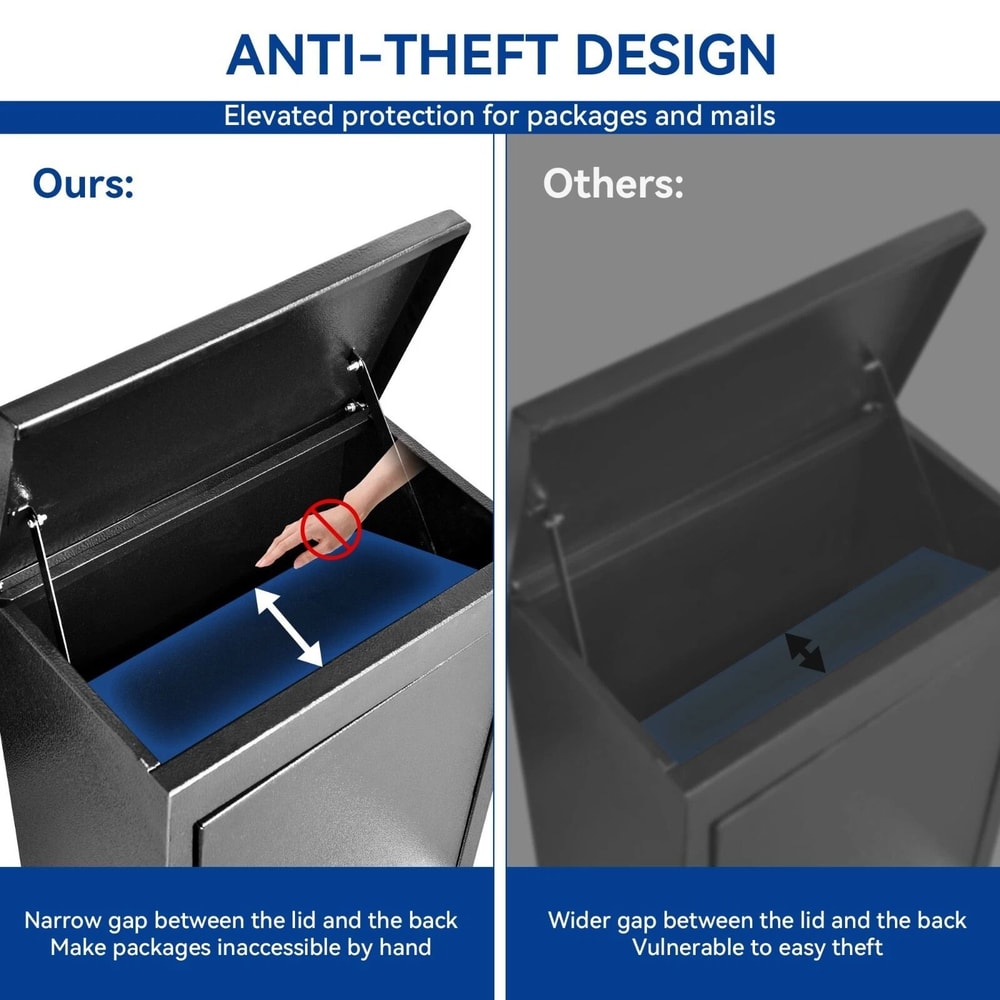 Secure WallMount Large Package Letter Delivery Box With Coded Lock Ideal For Office Home Use 3