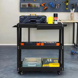 heavy duty steel utility cart for garage, tool cart on wheels, mobile tool storage