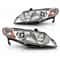 Chrome Amber Headlights Honda Civic Sedan 4Dr Headlamps Set LHRH Enhanced Lighting Performance 0
