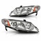 Chrome Amber Headlights Honda Civic Sedan 4Dr Headlamps Set LHRH Enhanced Lighting Performance 0