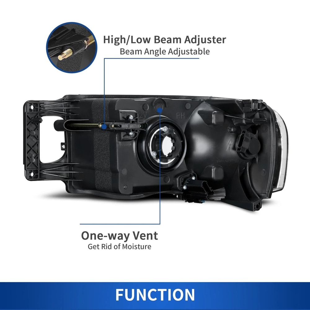 Smoke Lens Chrome Headlights Assembly For Dodge Ram 7