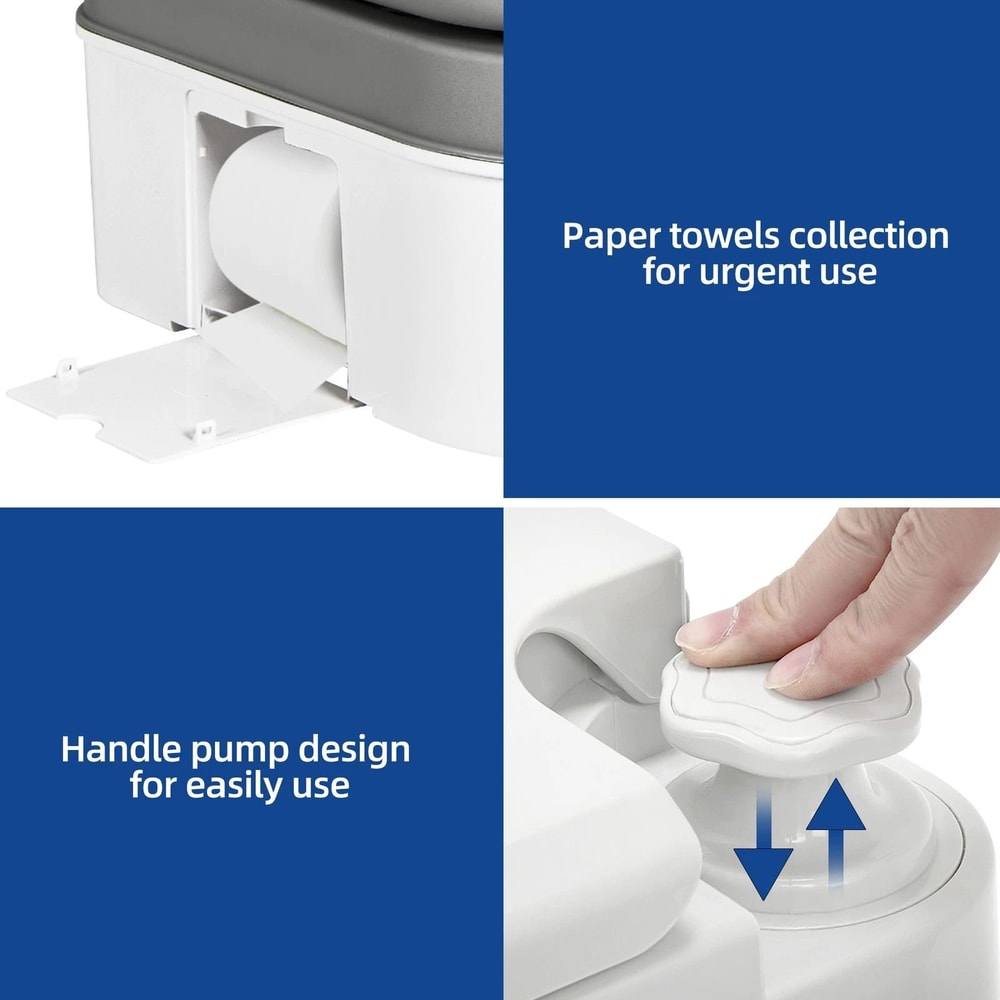 Portable Potty Toilet For Outdoor Camping Travel Mobile Flush Toilet Includes Paper For Convenience 8
