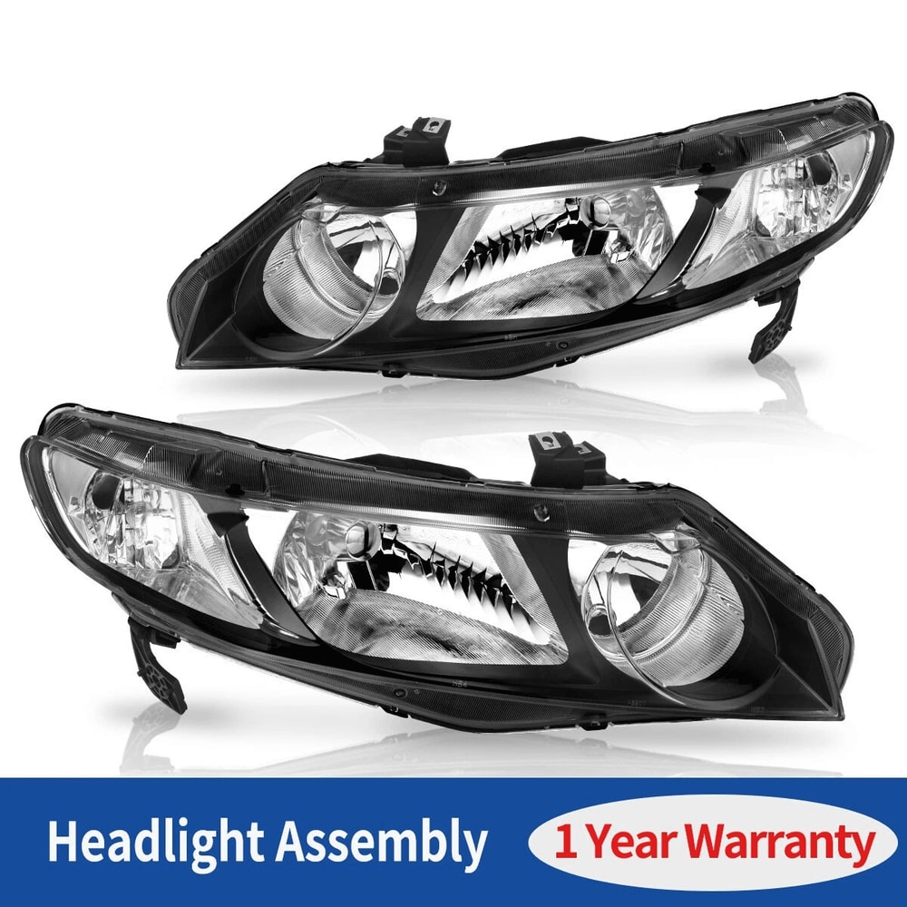 Black Housing Headlights For Honda Civic Sedan 20062011 Qaualma Door Headlamps 1