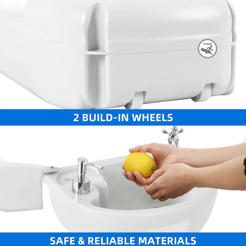 Portable Camping Sink Hand Washing Wash Basin Stand Wheel Upgrated Outdoor Solution For Cleanlines 1