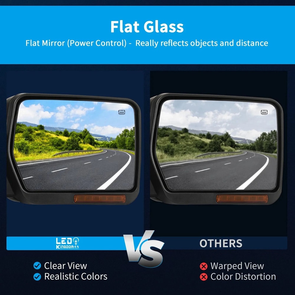 Passenger Side Mirror Power Heated Amber Signal Light Included 3