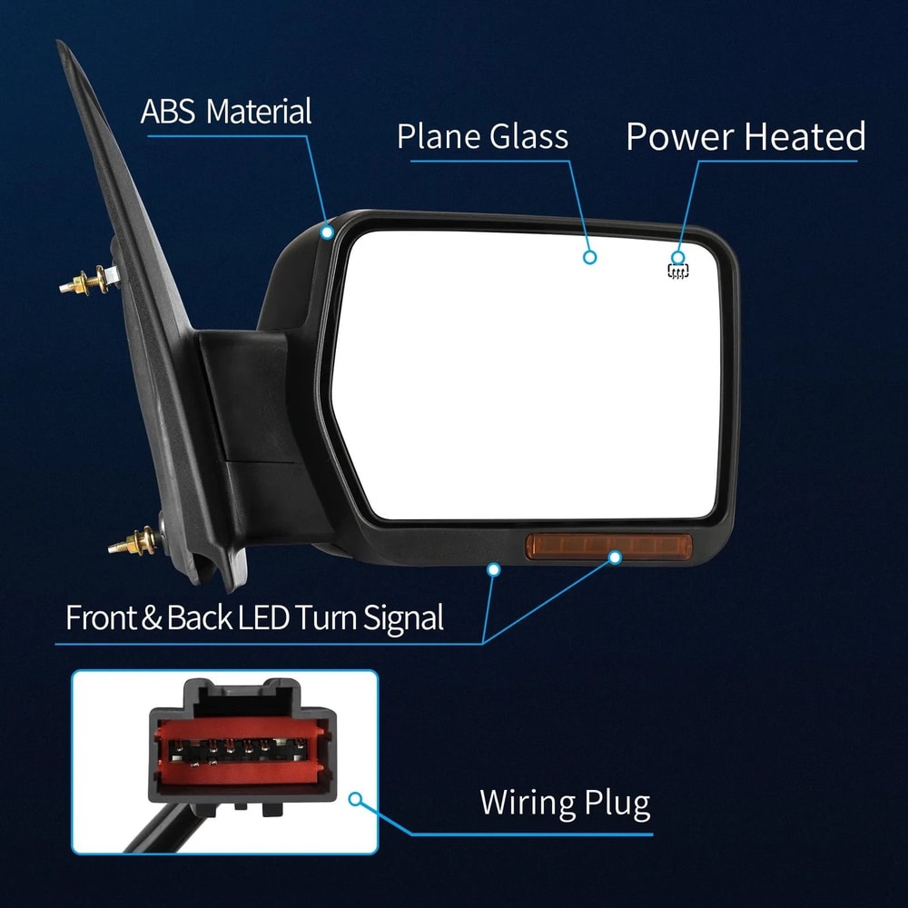 Passenger Side Mirror Power Heated Amber Signal Light Included 4