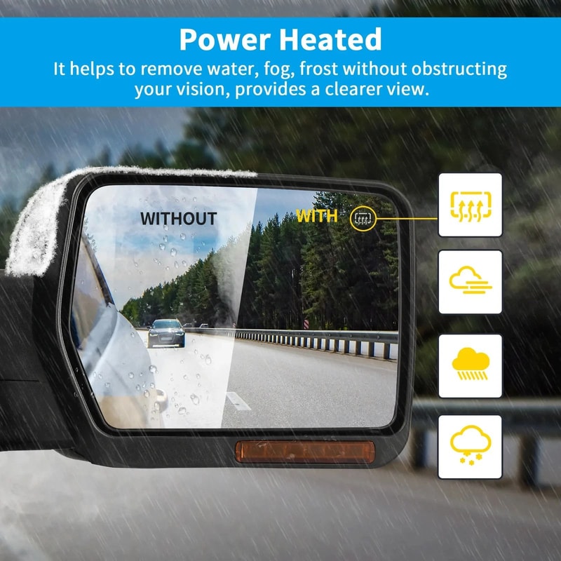 Passenger Side Mirror Power Heated Amber Signal Light Included 6