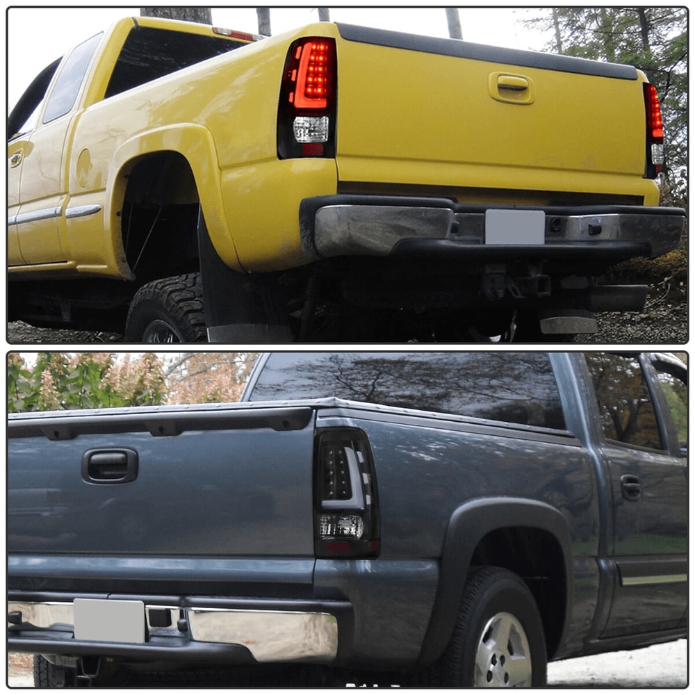 Smoke Black LED Tail Lights For Silverado Sierra Rear Lamp Upgrade 2