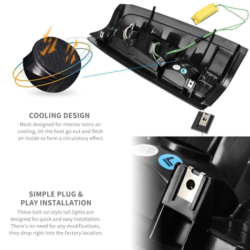 Smoke Black LED Tail Lights For Silverado Sierra Rear Lamp Upgrade 3