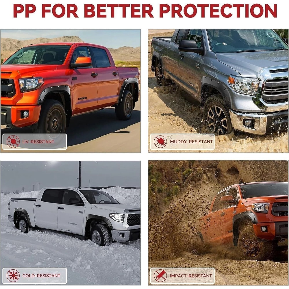 Flexible Fender Flares For Dodge Ram Pocket Rivet Style 1