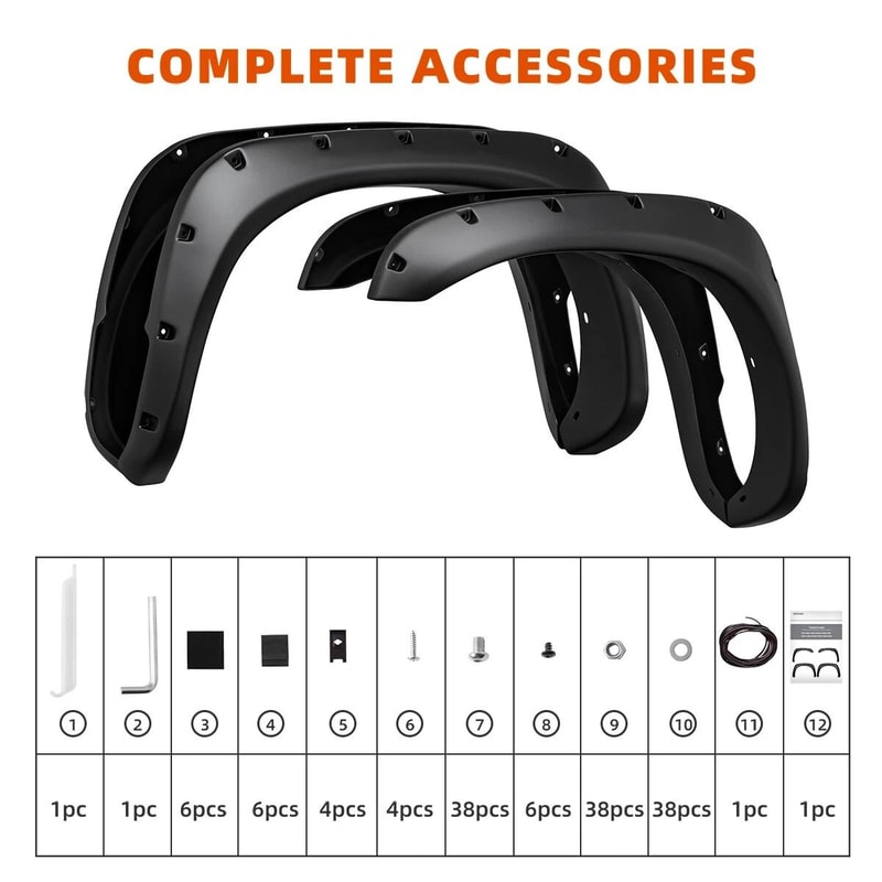 Flexible Fender Flares For Dodge Ram Pocket Rivet Style 6