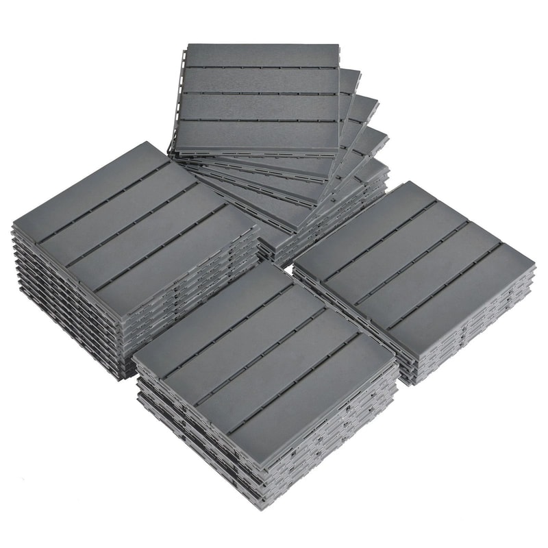 Interlocking Patio Deck Tiles Plastic Flooring For Indoor Outdoor Spaces Nonslip Easy Assembly Sty 4