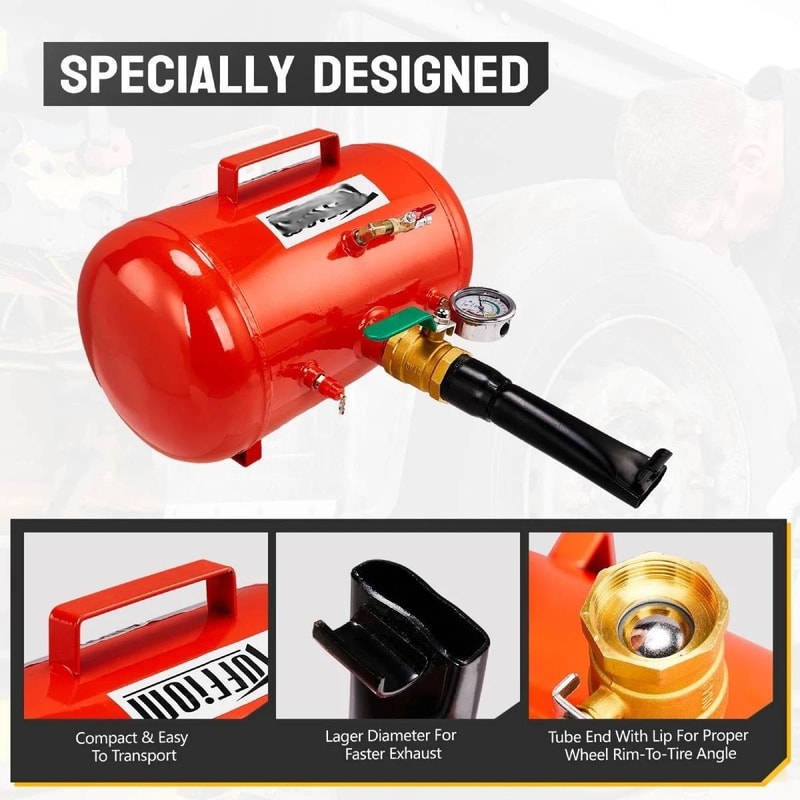 Blaster Tool Seating Air Tire Bead Seater Inflator Red 4