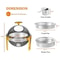 6 Quart Round Chafing Dish Buffet Set Stainless Steel With Glass Window Elegant Gold Finish 6