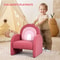 AntiTip Toddler Sofa For Playroom Teddy Fleece Kids Chair With Solid Wood Legs 5