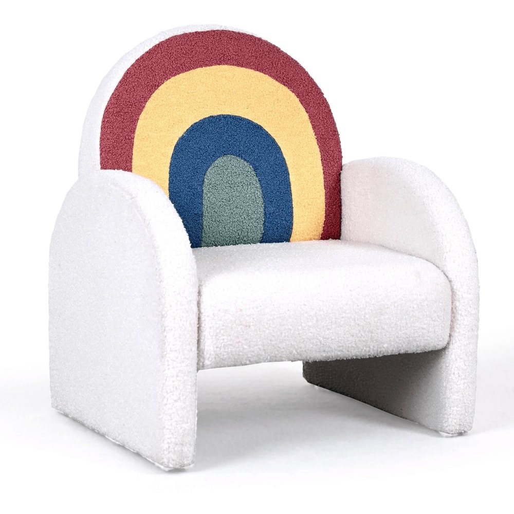 AntiTip Toddler Sofa For Playroom Teddy Fleece Kids Chair With Solid Wood Legs 12