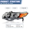Amber Corner Headlights Lamps Black Housing For Honda Civic Coupe 2Dr 1
